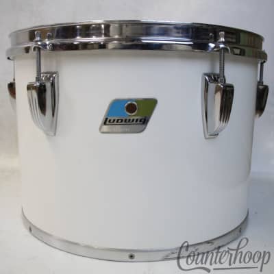 *Ludwig 13x9"White Cortex Concert Tom Drum Blue/Olive 6Ply Maple USA Vintage 80s image 1