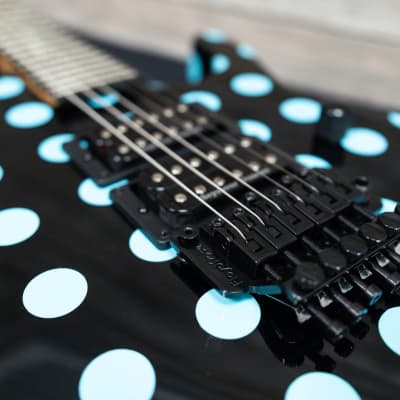 Kramer NightSwan Electric Guitar - Black with Blue Polka Dots (9023-SR) image 17