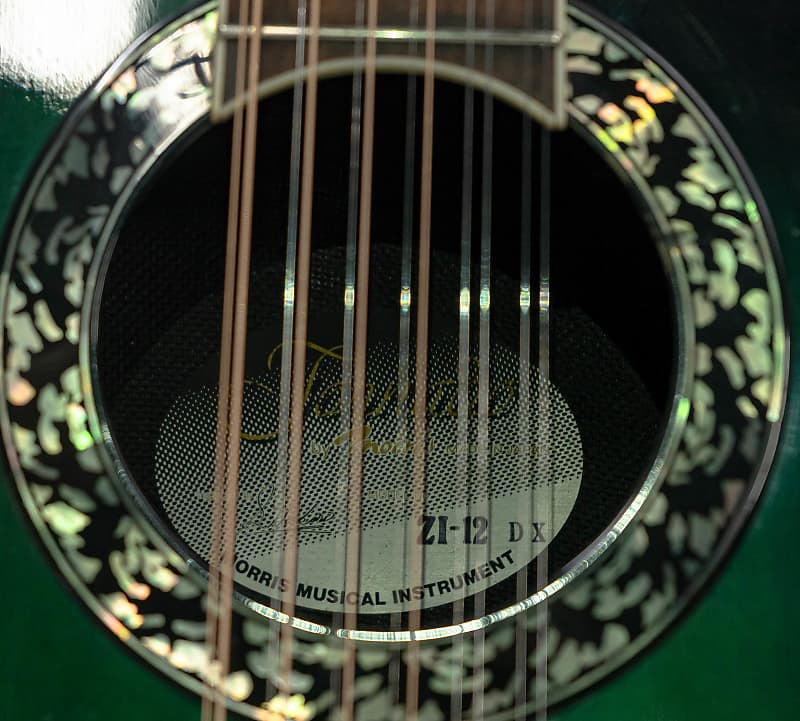 Morris Tornado Z1-12DX 12-String Acoustic Electric Guitar with Gigbag -  Green