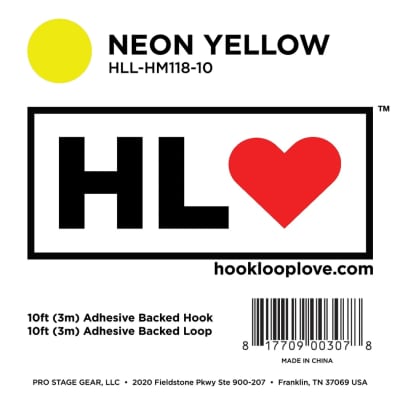 Pedaltrain - 10' Hook-and-Loop - Neon Yellow Pedal Board Adhesive image 2