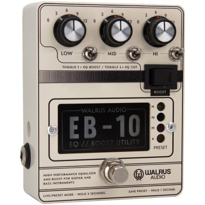 Walrus Audio EB-10 Preamp EQ and Boost Pedal, Cream for sale