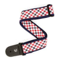 D'Addario/Planet Waves 2" Gingham Woven Guitar Strap, Red and Navy - Red & Navy / New