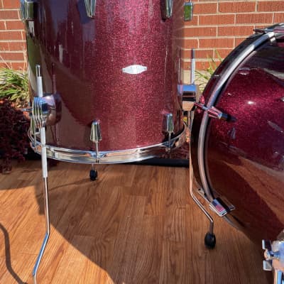 C&C Drum Company Gladstone Big Beat Drum Set Burgundy Sparkle 22/13/16 *Video Demo* image 7