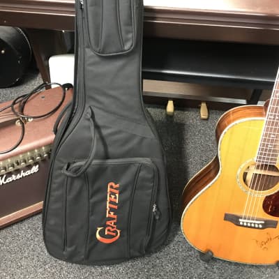 Crafter TA-050/AM Parlor acoustic guitar previously owned by Damon Johnson of Thin Lizzy band/ Alice Cooper band/ Brother Cane/ etc. excellent with case image 8