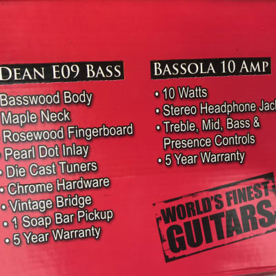 Dean Playmate Black Electric Bass 4 String and 10 Watt Amplifier Package w/ Gig Bag and MORE Local Pickup Only image 2
