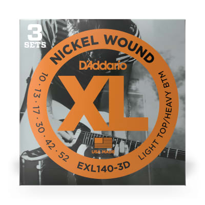 3 Sets of D'Addario EXL140 Nickel Wound Electric Guitar Strings (10-52) image 3