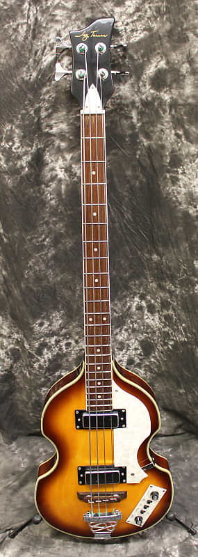 Jay Turser JTB-2B Violin Electric Bass Guitar Sunburst w/Case image 1