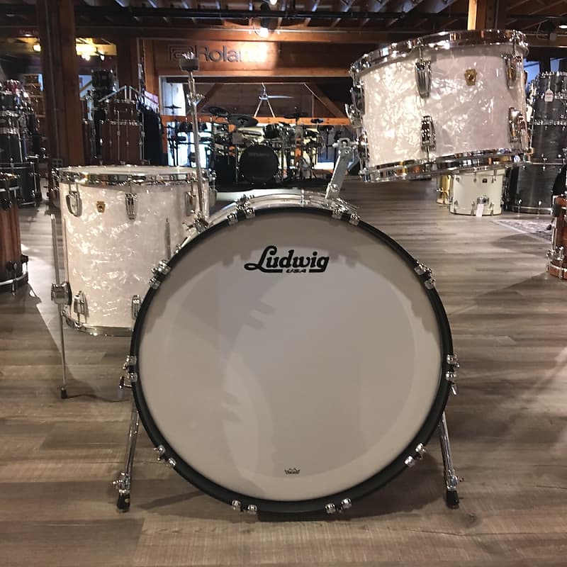 Used Ludwig Legacy Mahogany 3pc Drum Set - Jumbo White Pearl | Reverb