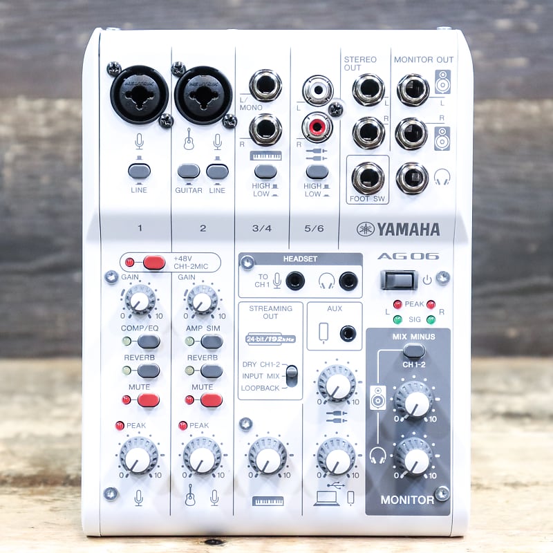 Yamaha AG06MK2 White 6-Channel Live Streaming Mixer/ USB Audio
