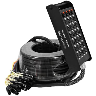24 Channel 100' XLR Audio Recording Snake Cable with 4 Channel 1/4" Returns image 1