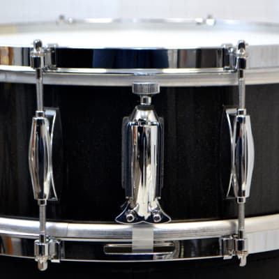 Gretsch 18/12/14/5x14" USA Custom Drum Set - 301 Hoops Black Metallic Gloss image 10