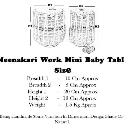 Musical Decorative Showpiece Meenakari Work Mini Baby Tabla Set For Home Office image 6