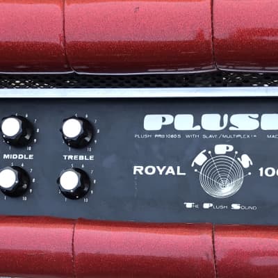 vintage 1960s Plush Tuck and roll Tube amp Red sparkle Royal 1060-S image 3
