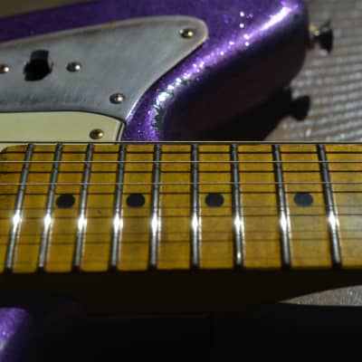 American Fender Jaguar Relic Custom Purple Sparkle image 16
