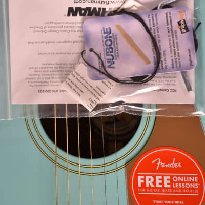 2020 Fender California Series Malibu Player Aqua Splash Finish Acoustic Guitar image 20
