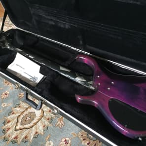 Modulus  Quantum 4 Bass Guitar 5A Quilt Top MAPLE NOS Bartolini - TOP OF LINE 2006 Purple Blue Black image 5
