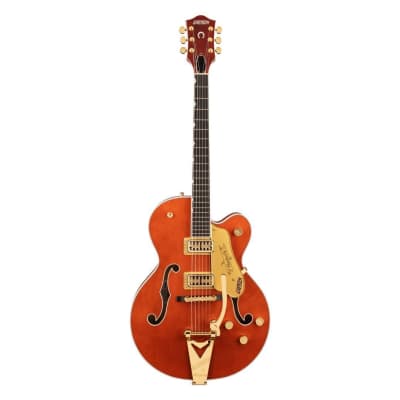 Gretsch G6120TG Players Edition Nashville 6-String Right-Handed Hollow Body Electric Guitar with String-Thru Bigsby, Gold Hardware, and Ebony Fingerboard (Orange Stain) image 1