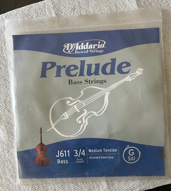 D'Addario J611 3/4 Scale Prelude G Sol String Medium Tension Reverb