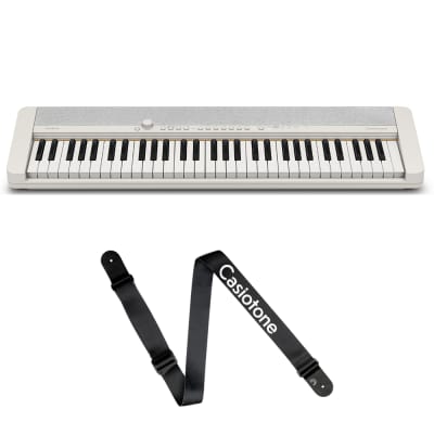 Casio CT-S1 61-Key Portable Keyboard, White w/ Casiotone Strap