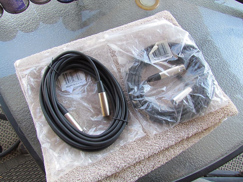Set Of 2 XLR Microphone Cables Made In China 10ft XLR Cables Unused image 1