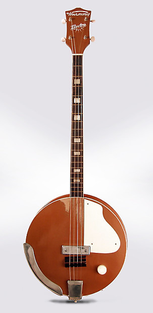 Harmony H 81 Electric Tenor Banjo c. 1954 original two tone chipboard case