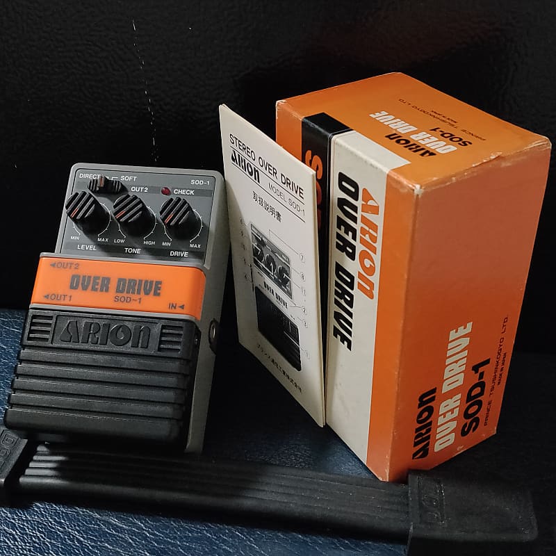 Arion SOD-1 Stereo Overdrive 1980s Grey w/ Original Box MIJ Made in Japan Vintage Guitar Bass Effects Pedal image 1