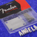 Genuine Fender Road Worn Chrome Steel Guitar Neck Plate With Mounting Screws 0997216000 Brand New