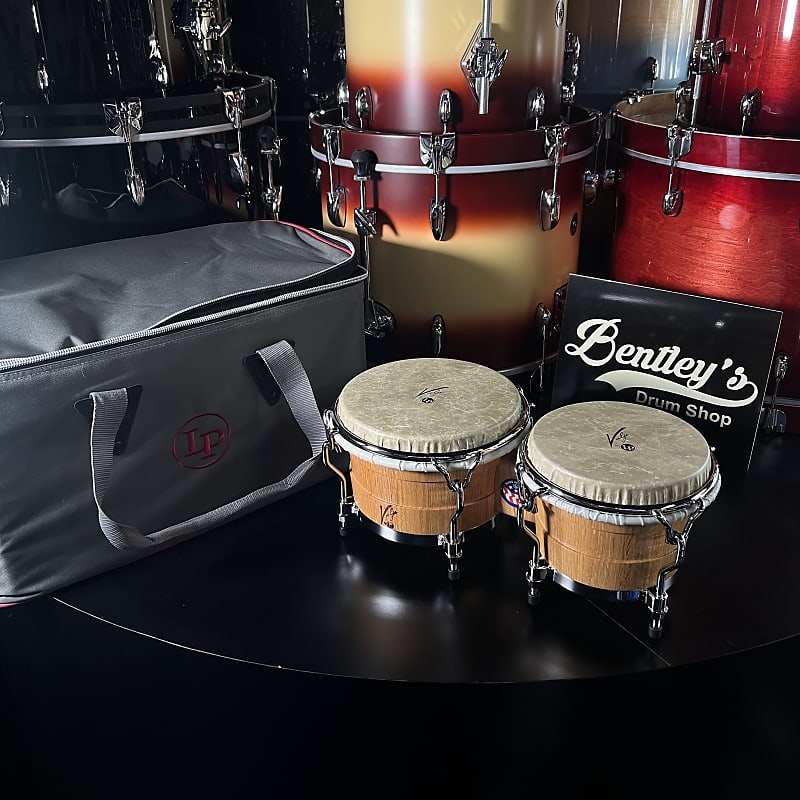 L.P. Latin Percussion Valje Oak Bongos w/Deluxe Case Reverb