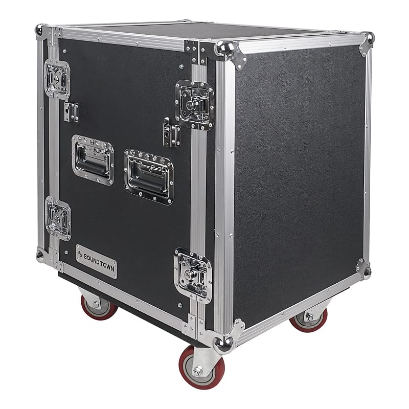 STRC-12UW  12U (12 Space) PA DJ Rack Road Flight Case, Casters