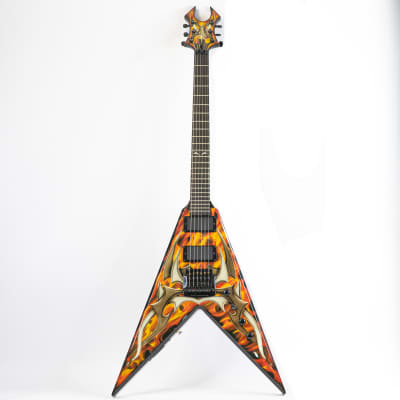 Early 2000’s B.C. Rich KKV Kerry King Signature Flying V w/ Tribal over Fire Graphic image 2