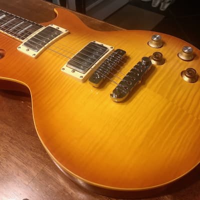 Aria Pro II PE 350PG Aged Lemon Drop Flame Top Peter Green/Gary Moore Inspired Electric Guitar for sale