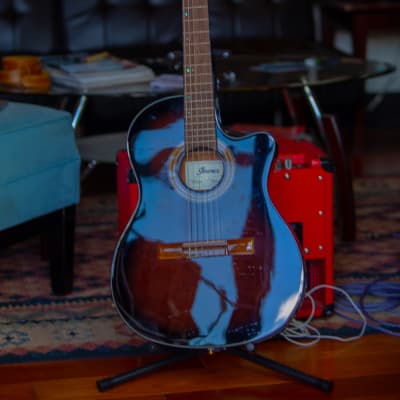 Ibanez GA35TCE-DVS Spruce/Mahogany Acoustic/Electric Nylon-String Classical Guitar Dark Violin Sunburst High Gloss image 6