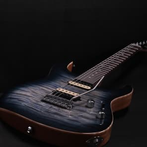Suhr  Modern Custom Mahogany 2015 Faded Trans Whale Blue Burst Quilt Top image 3