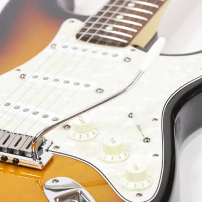1993 Fender Stratocaster USA Deluxe Sunburst Strat American Standard Dlx Electric Guitar with Pearloid Custom Shop Pickguard Plus All Tags & OHSC image 5