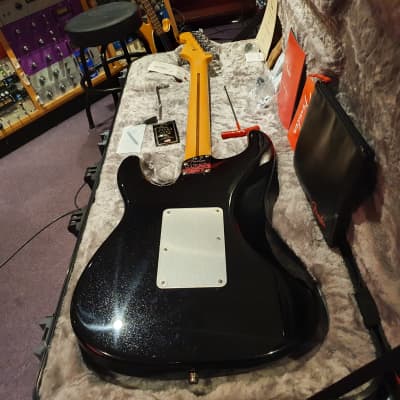 NEW 2021 Fender American Ultra Luxe Stratocaster HSS FR Floyd Rose Mystic Black USA Strat image 13