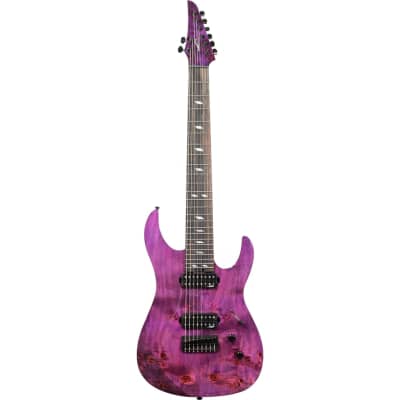 Legator N8SS Ninja 8 Super Shred 8-String Guitar, Ebony Fretboard, High Gloss Magenta Burl for sale