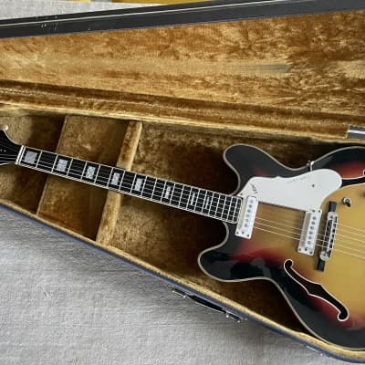 Immagine 1966 Vox Super Lynx Sunburst Hollowbody Electric Guitar + OHSC Case Made in Italy - 2
