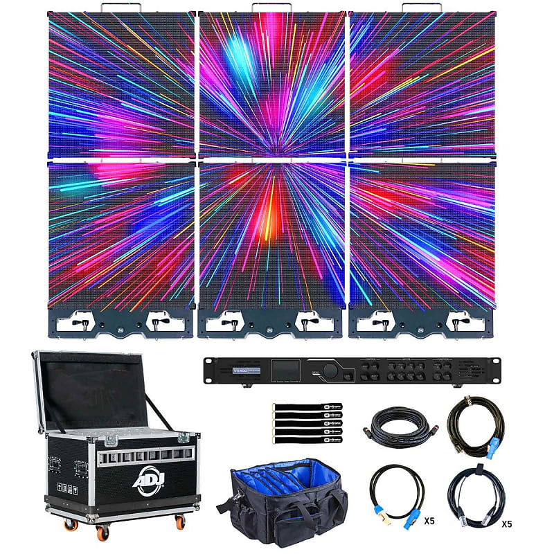 ADJ VS3 3x2 LED Video Panel Wall System W Processor & Ground | Reverb