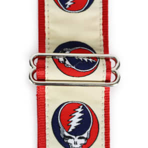 Souldier "Steal Your Face" Grateful Dead 2" Guitar Strap in Tan with Red Ends image 3