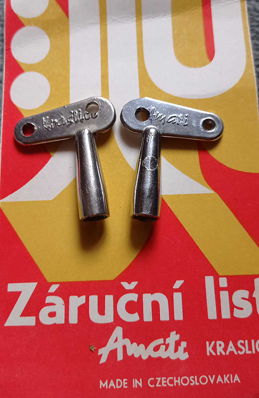 Amati Kraslice Drum key rare 70s-80s - Chrome image 1