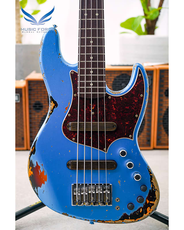 Xotic XJ-1T 5 String Heavy Aged-Lake Placid Blue over 3TSB w/Tortoise  Pickguard & Matching Headstock