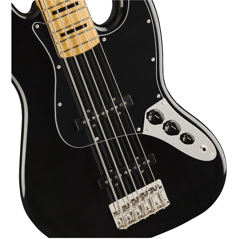 Squier Classic Vibe 70s Jazz Bass V 5-String Bass - Black w/ Maple Fingerboard image 1