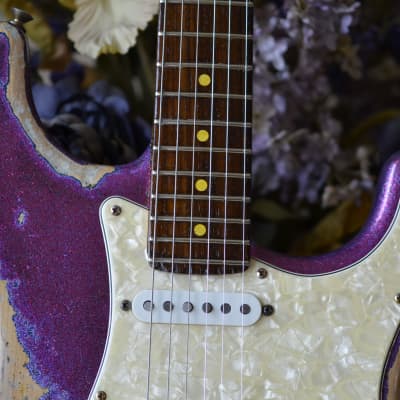 Fender American Stratocaster Magenta Sparkle Heavy Relic Custom Shop Texas Specials image 18