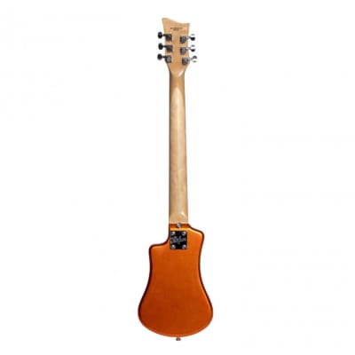 Hofner Shorty Electric Travel Guitar w/ Gig Bag - Metallic Orange image 7