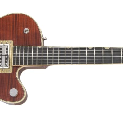 GRETSCH - G6659TFM Players Edition Broadkaster Jr. Center Block Single-Cut with String-Thru Bigsby and Flame Maple  Ebony Fingerboard  Bourbon Stain - 2401700878 image 4
