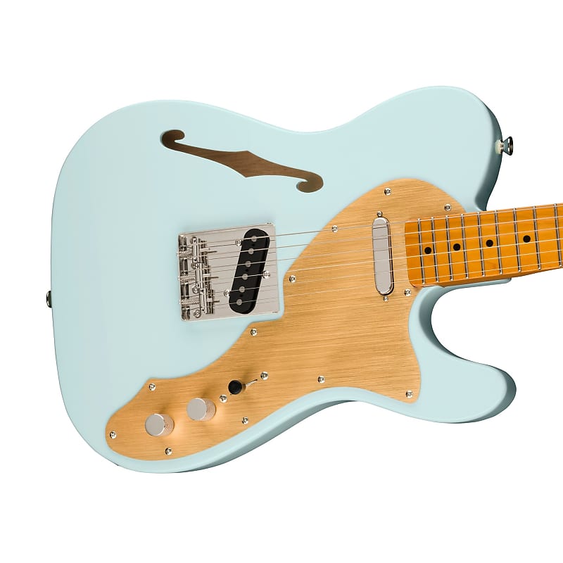 Squier FSR Classic Vibe 60s Telecaster Thinline Electric Guitar, Maple FB,  Sonic Blue