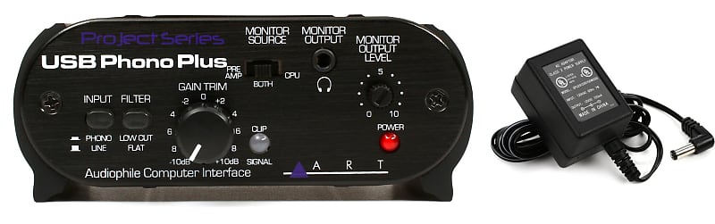 ART USB Phono Plus Phono Preamp & Audio Interface Bundle with ART