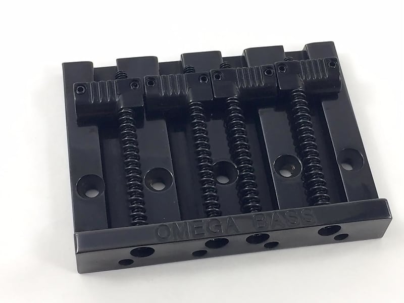 Black OMEGA Grooved Bass Bridge for Top Load Fender P/Jazz Bass