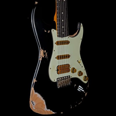 Fender Custom Shop Alley Cat Stratocaster 2.0 Heavy Relic Rosewood Board HSS Vintage Trem Black image 3