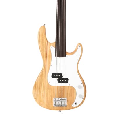 Glarry Fretless Electric Bass Guitar Full Size 4 String for experienced Bass Players Natural image 2